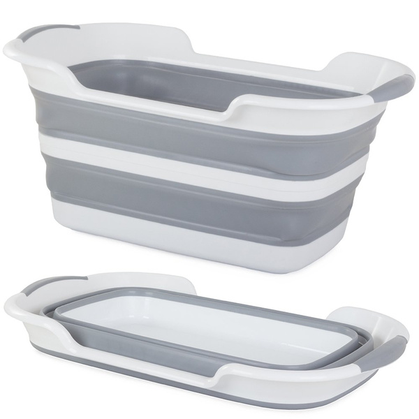 Silicone folding bowl with laundry drain