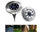 Solární disková zahradní světla twilight sensor 4ks