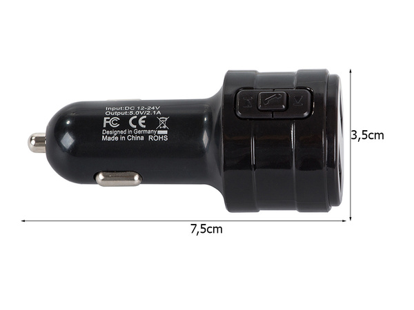 Chargeur fm transmitter mp3 bluetooth 2x usb audio car charger