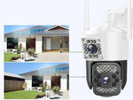 Camera with two lenses, Wi-Fi, outdoor, rotating, motion detector, IP, 4G
