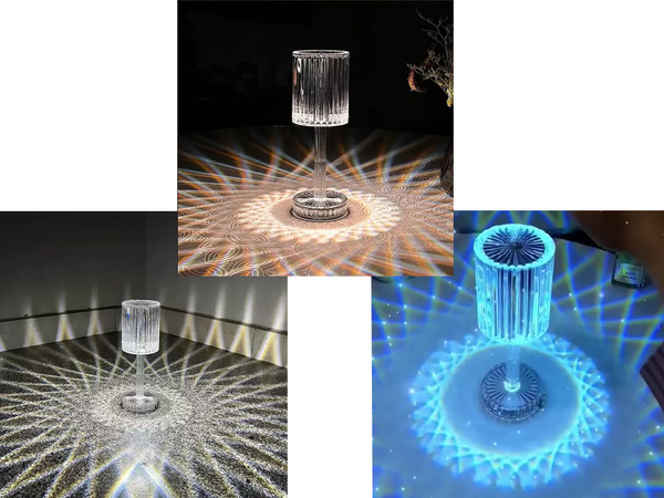 Stolová lampa led crystal rgb diaľkové ovládanie usb
