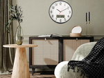 Reloj de pared grande silencioso 30cm redondo puntero fecha temperatura madera