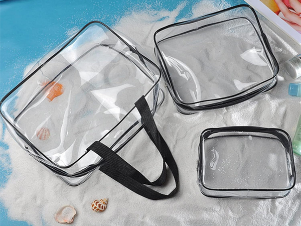 Mallette cosmétique transparente 3 en 1 pour les voyages en avion