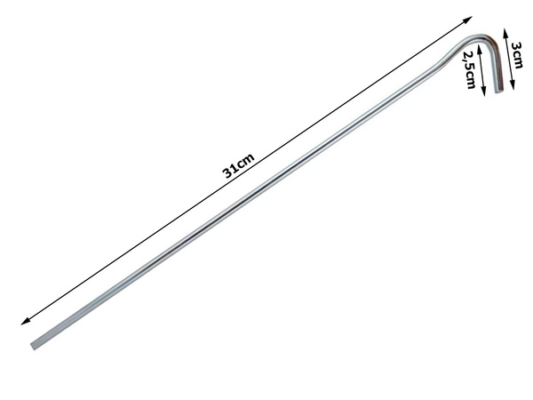 Šotorski piloti anchor pigs steel 31cm 10pcs hook