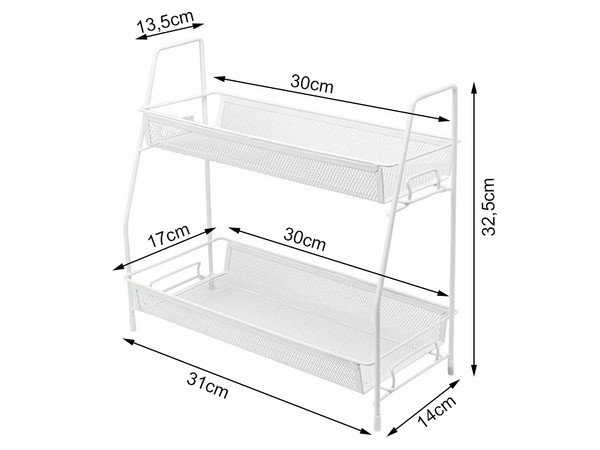 Bucătărie raft bucătărie organizator în picioare două niveluri loft spice rack