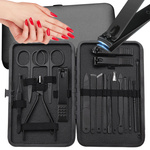 Zestaw do paznokci przybornik manicure pedicure etui cążki 18 elementów