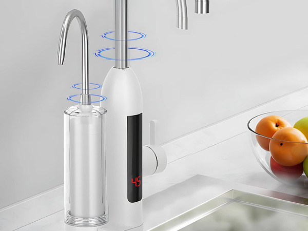 Caurplūdes ūdens sildītājs 3000w ar filtra krānu lcd virtuves krāns