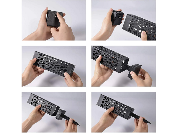 Lampe de jardin solaire décorative set de 4 pièces détecteur de crépuscule