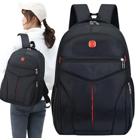 Városi hátizsák iskola ifjúsági sport 15l fekete 3 rekeszes laptophoz
