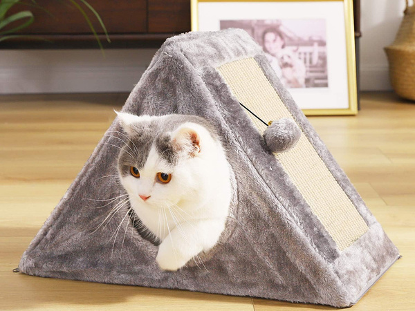 Răzuire post triunghi pisică canisa pisica pat jucărie minge