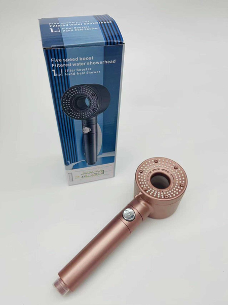 Duschkopf mit 5 modi und austauschbarem filter, sparsame stop-funktion