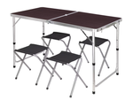 Table de camping pliante table de tourisme avec 4 chaises table de jardin