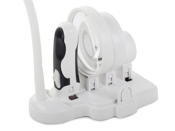 Loupe de bureau 2en1 lentilles interchangeables 6 leds