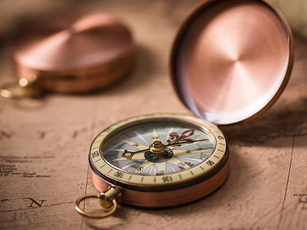 Brújula metálica brújula de bolsillo turística bloqueable magnética ejército