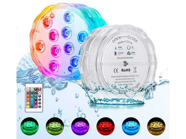 Pool licht unterwasser leuchtet 10 led fernbedienung rgb ip68 wasserdicht für pool