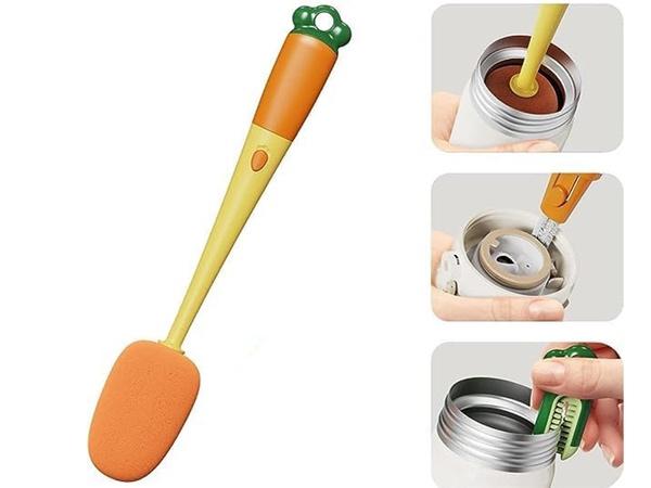 Szczotka gąbka do mycia butelek szklanek słoików myjka długa z gąbką