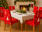 Housse de Noël pour chaise décorative universelle Père Noël avec élastique
