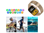 Smartwatch dámské pánské hodinky gumový řemínek sport bluetooth hovory zlaté