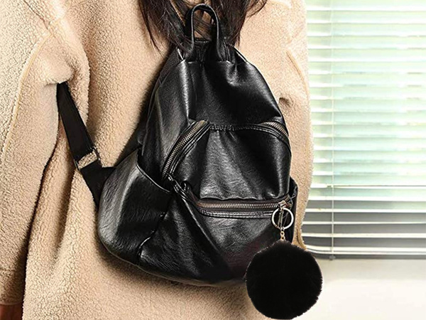 Key ring pendant bag pompon fur tinsel for handbags