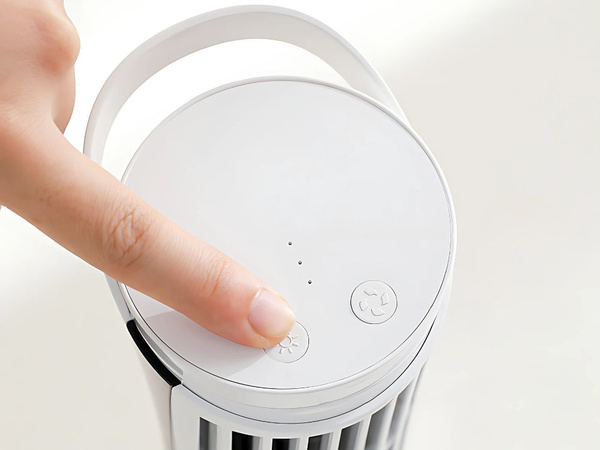 Mini oszlopos asztali ventilátor led világítással 2 sebességgel usb csendes működéssel