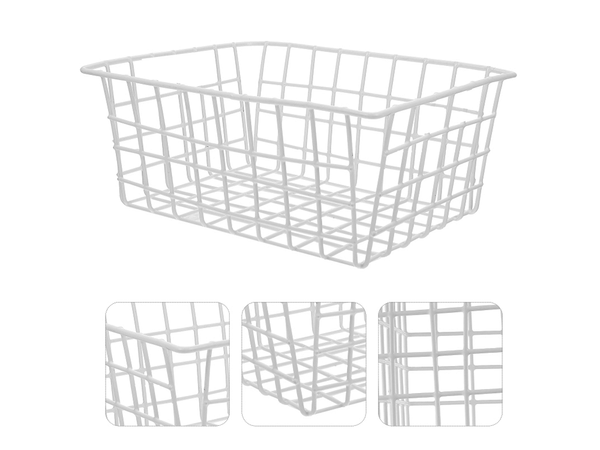 Palėpės metalinis vielos krepšelis palėpės metalinis organizatorius virtuvėje vaisiams baltas didelis