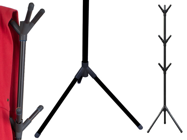 Podlahový stojan na oděvy bundy podlahový stojan kovový černý