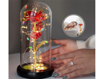 Rose éternelle en verre cadeau led rgb lumineuse verre rouge pour l'occasion