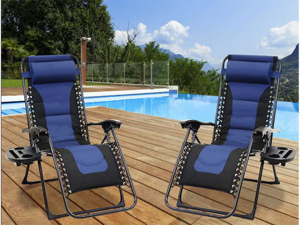 Garden beach lounger folding cushion gravity reinforced soft