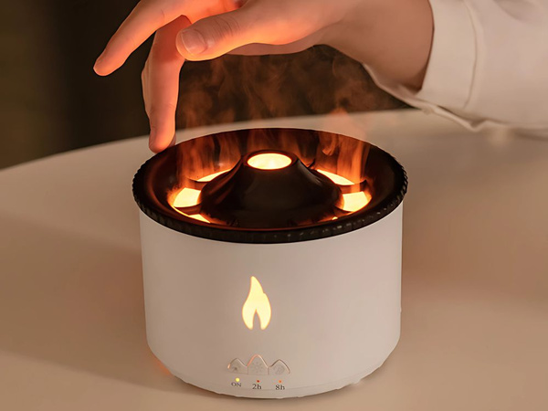 Levegő párásító led diffúzor rgb vulkán illat pára tűz robbanás