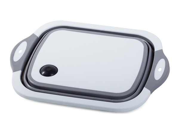 Silicone folding bowl with drain board sink