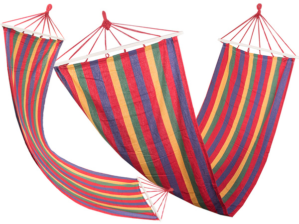 Garden hammock reinforced striped coloured wood rocker swing 200 x 80
