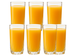 6 aukštų tiesių stiklinių rinkinys šaltiesiems gėrimams, 340 ml