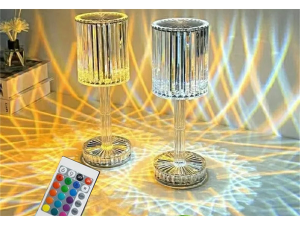 Table lamp led crystal rgb usb remote control