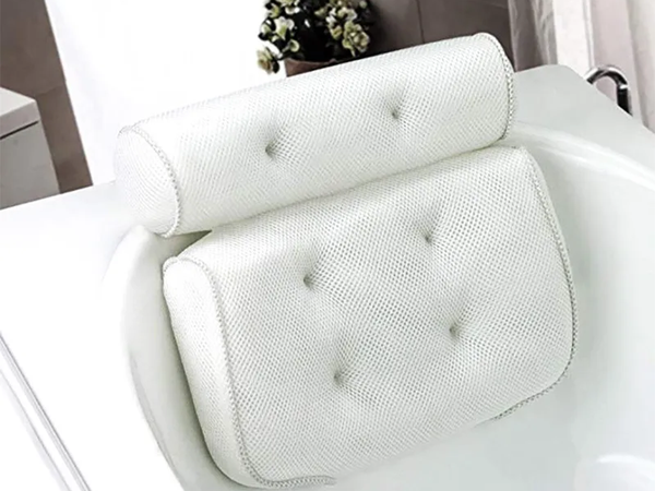 Vannas spilvens ar piesūcekņiem mājas spa galvas balsts mīksts āķis