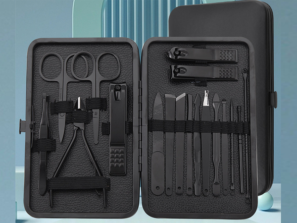 Nail kit manikura pedikura orodje kovček rezalniki 18 kosov