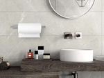 Kitchen paper towel holder adhesive metal silver loft