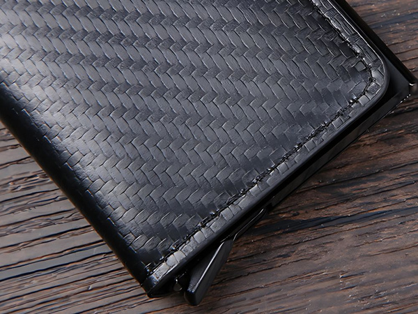 Männer rfid anti-diebstahl-brieftasche schwarz für karten geldscheine öko-leder