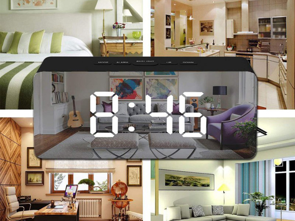 Led budilka led časovnik led ogledalo alarmni datum 4v1