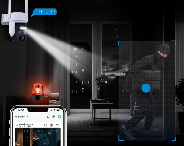 Päikesekaamera wifi ip välitingimustes pöörlev kaamera wifi zoom liikumisandur ip66