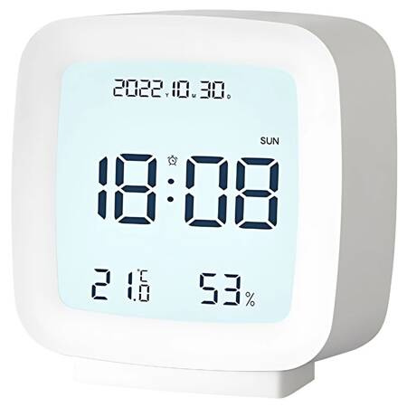 Alarm clock with date and temperature with snooze function lcd moisture in the air