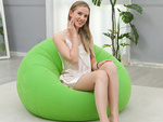 Scaun gonflabil pouf velur scaun lumina moale relaxare confortabilă