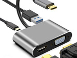 Adapter usb-c v hdmi 4k vga vozlišče usb 3.0 usb-c adapter za prenos energije