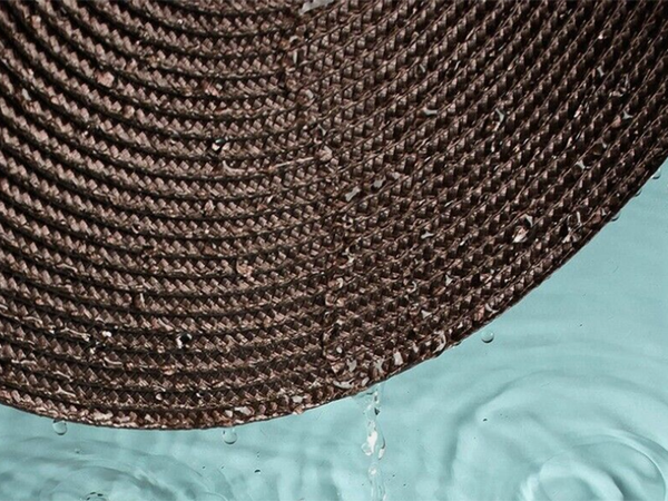 Okrúhla podložka na kuchynský stôl pletená podložka na stôl hnedá