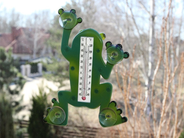 External suction cup thermometer frog