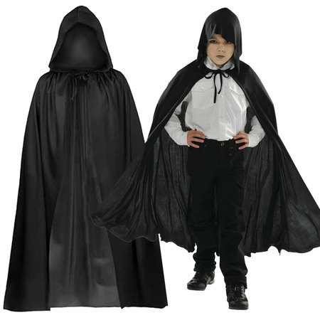 Pelerină halloween negru cu glugă mantie deghizare costum pentru copil