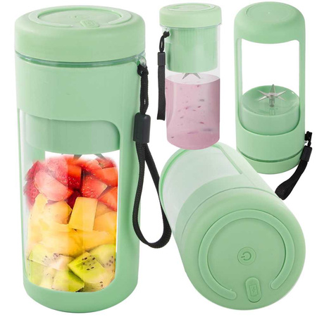 Tragbarer USB-Smoothie-Mixer, kabelloser Eiszerkleinerer mit Trageband