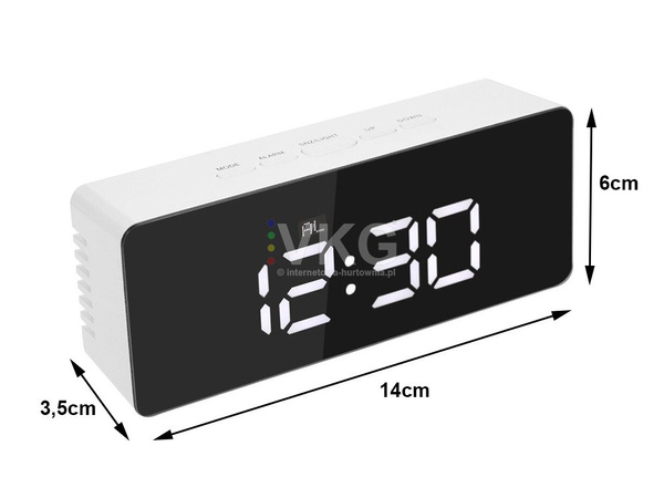 Led budík led časovač led zrkadlo budík dátum 4v1