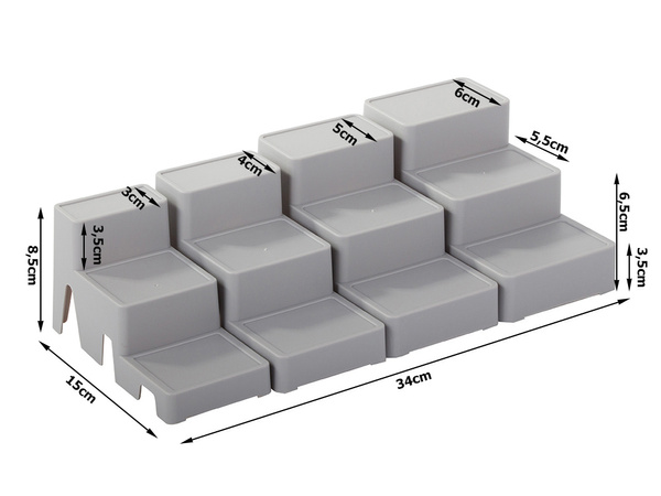 Kozmetikai szervező moduláris 4 az 1-ben fürdőszobai polc tároló konténer állvány
