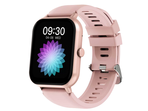 Smartwatch dámské hodinky pánské gumový řemínek sport bluetooth hovory růžové