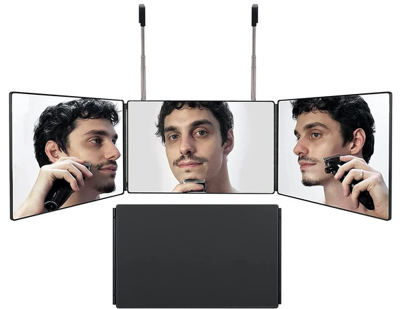 3-part folding wall-mounted cosmetic mirror